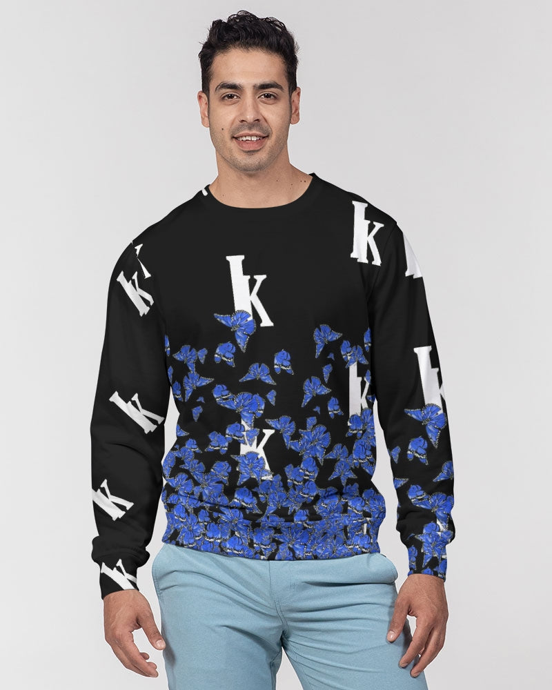 Butterfly Blues Men's Classic French Terry Crewneck Pullover