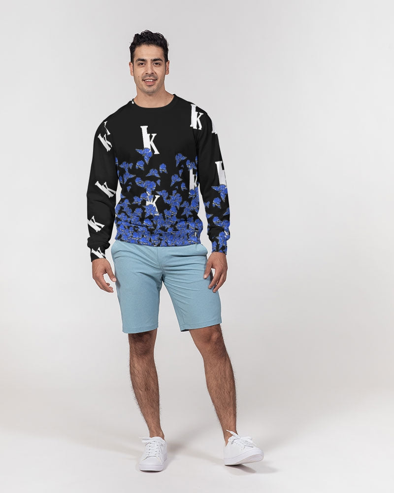 Butterfly Blues Men's Classic French Terry Crewneck Pullover