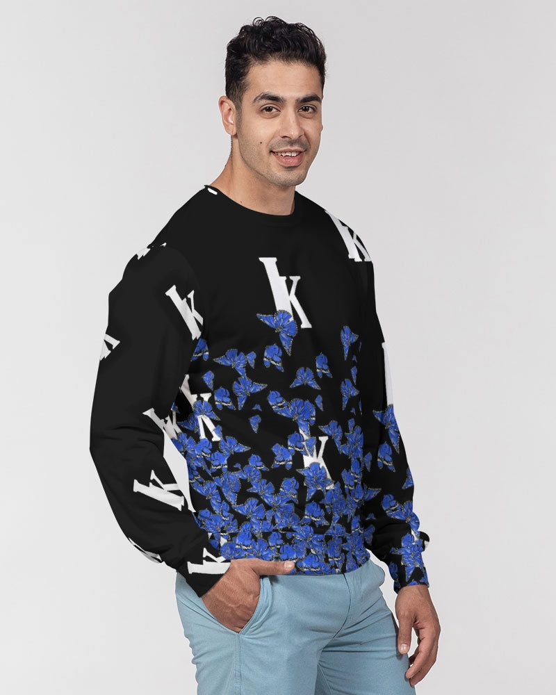 Butterfly Blues Men's Classic French Terry Crewneck Pullover